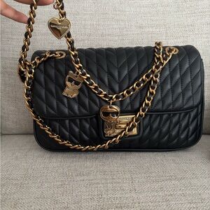 Karl Lagerfeld Black Quilted Chain Shoulder Bag